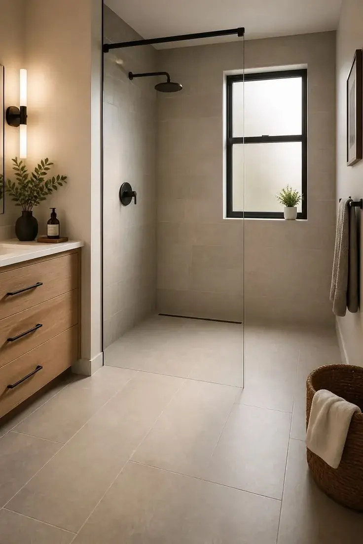 Cancel de baño de vidrio en regadera, imagen de referencia de producto