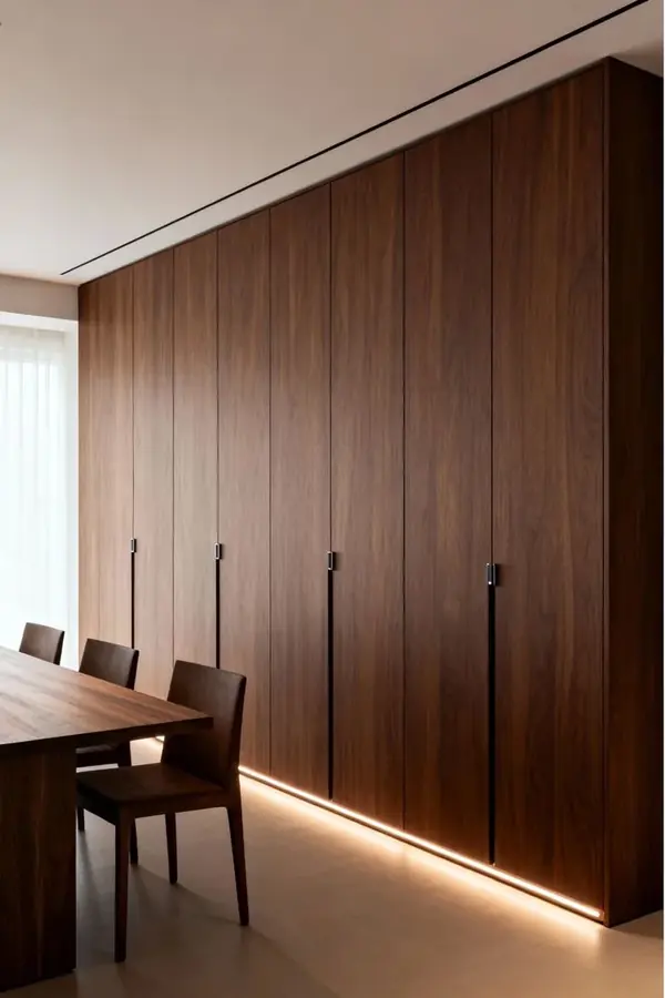 Muro de clósets en madera, imagen de referencia de producto