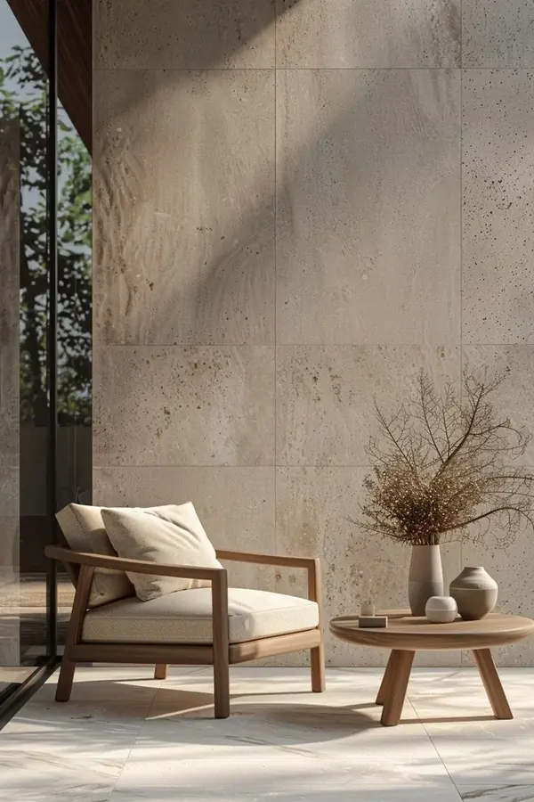 Interior con porcelanato, imagen de referencia